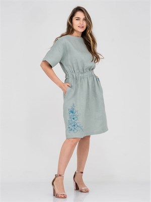 Платье льняное с вышивкой Милано - фото 10263