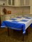Комплект столового белья голубой с тесьмой - фото 7428